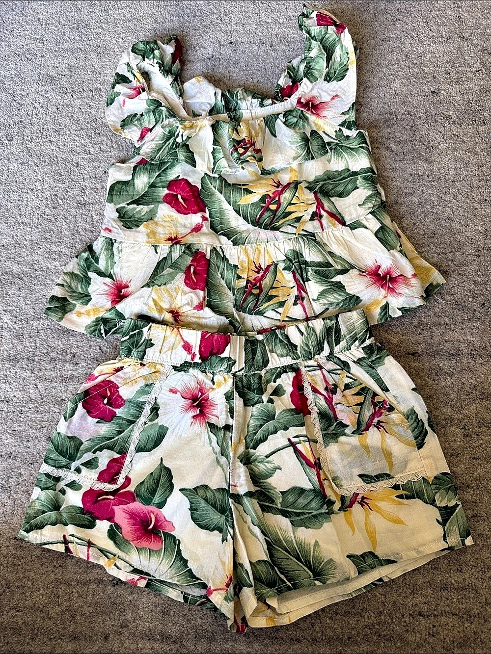 Janie and Jack Girls Floral Matching Set Size 2T